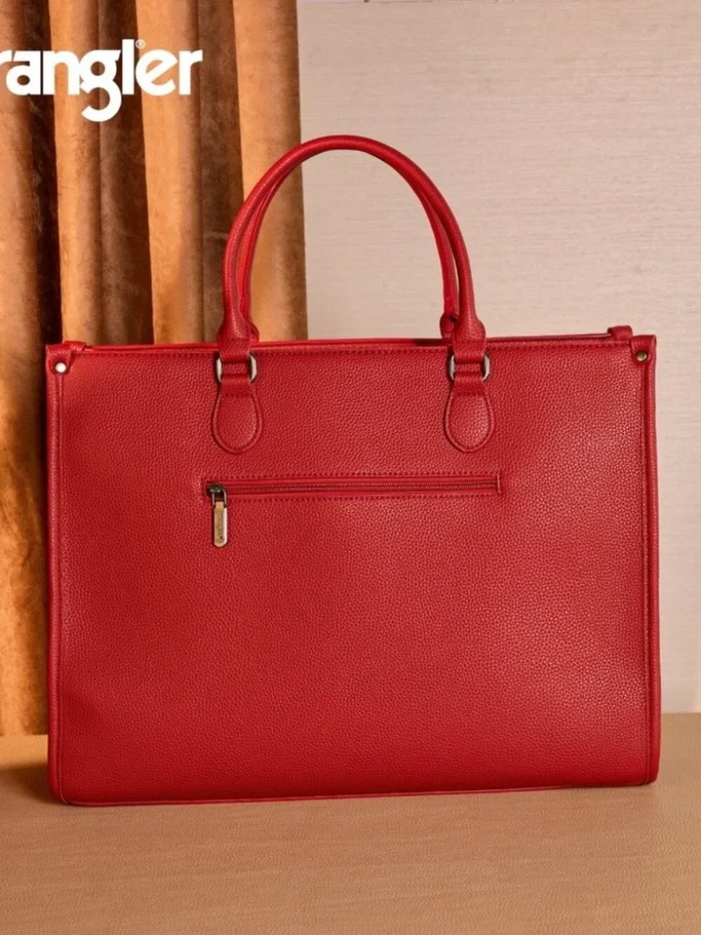 Wrangler Carry-All Large Tote Work Tote /Crossbody Cow-Red